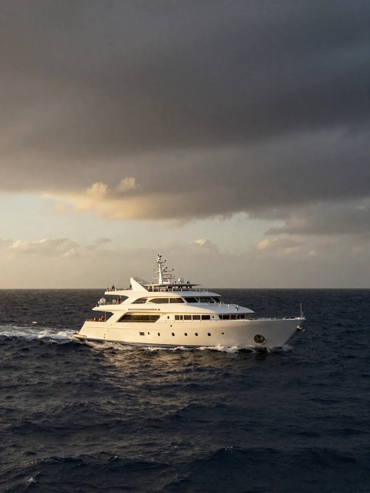 A Explorer yacht on calm open water