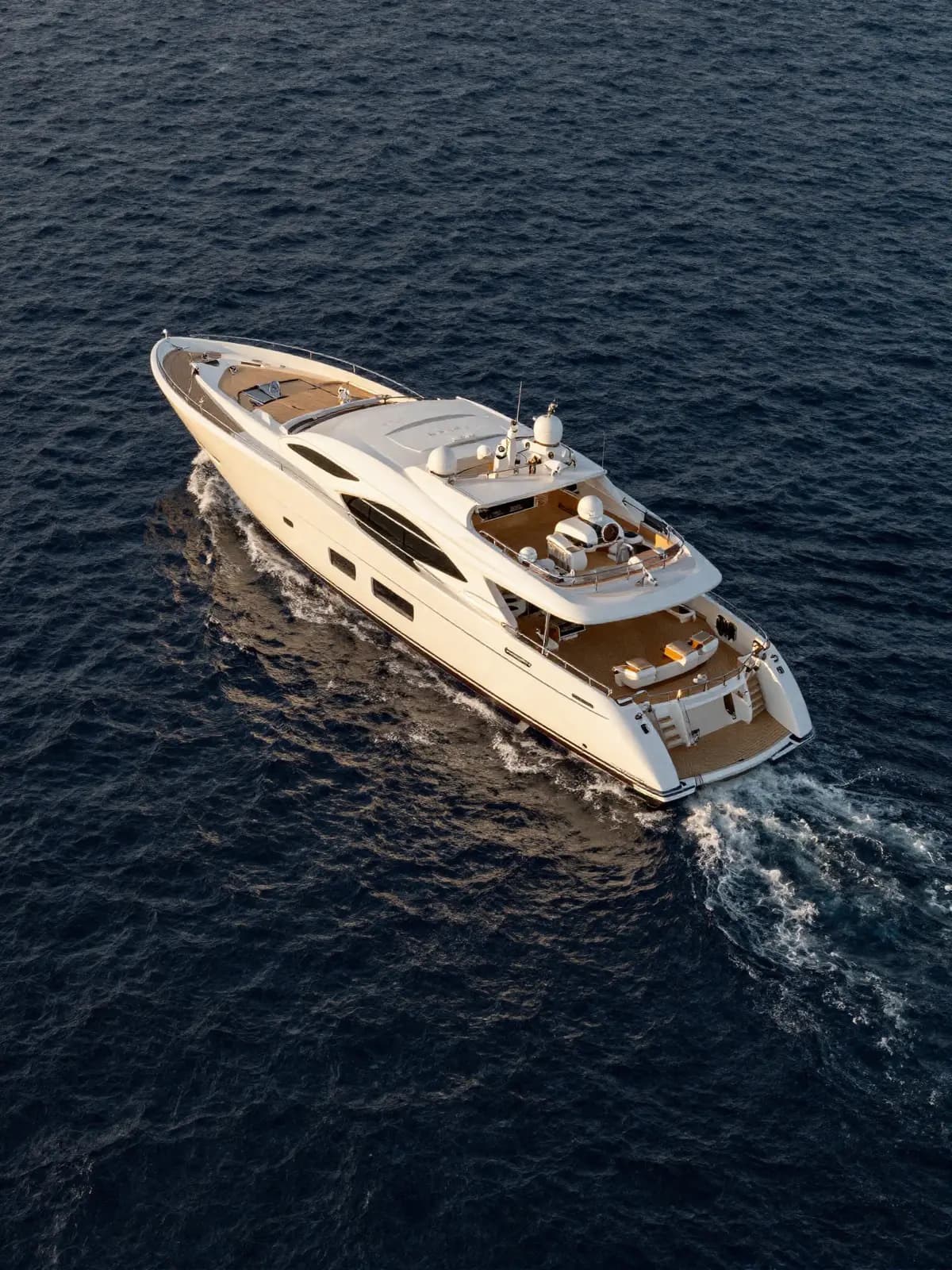 A Motor yacht on calm open water