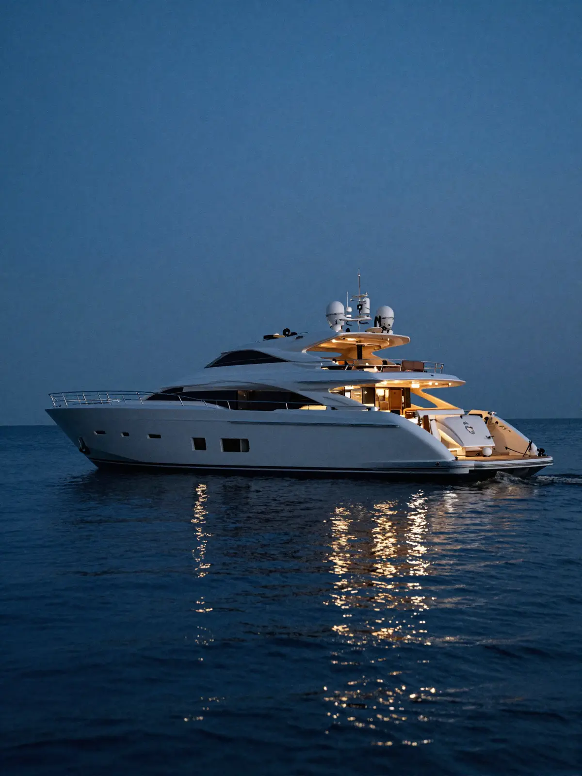 A Superyacht on calm open water